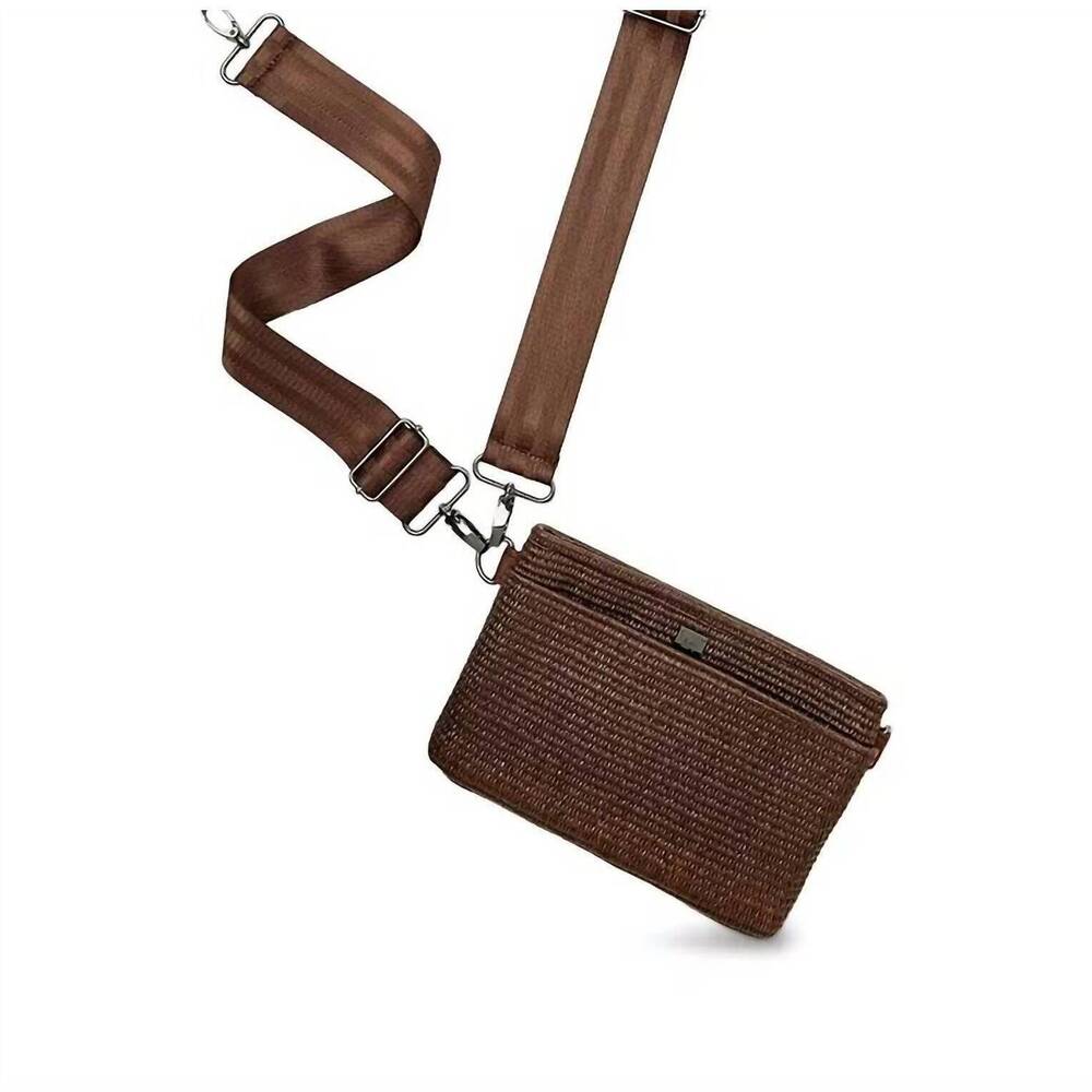 NEW THINK ROYLN raffia bum bag 2.0 in espresso - Picture 4 of 5
